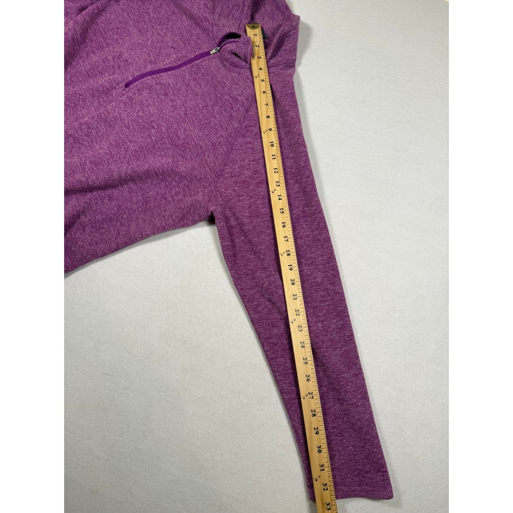 Eddie Bauer Womens 2XL Purple Heathered Quarter Zip Fleece Pullover Sweater - Picture 6 of 8